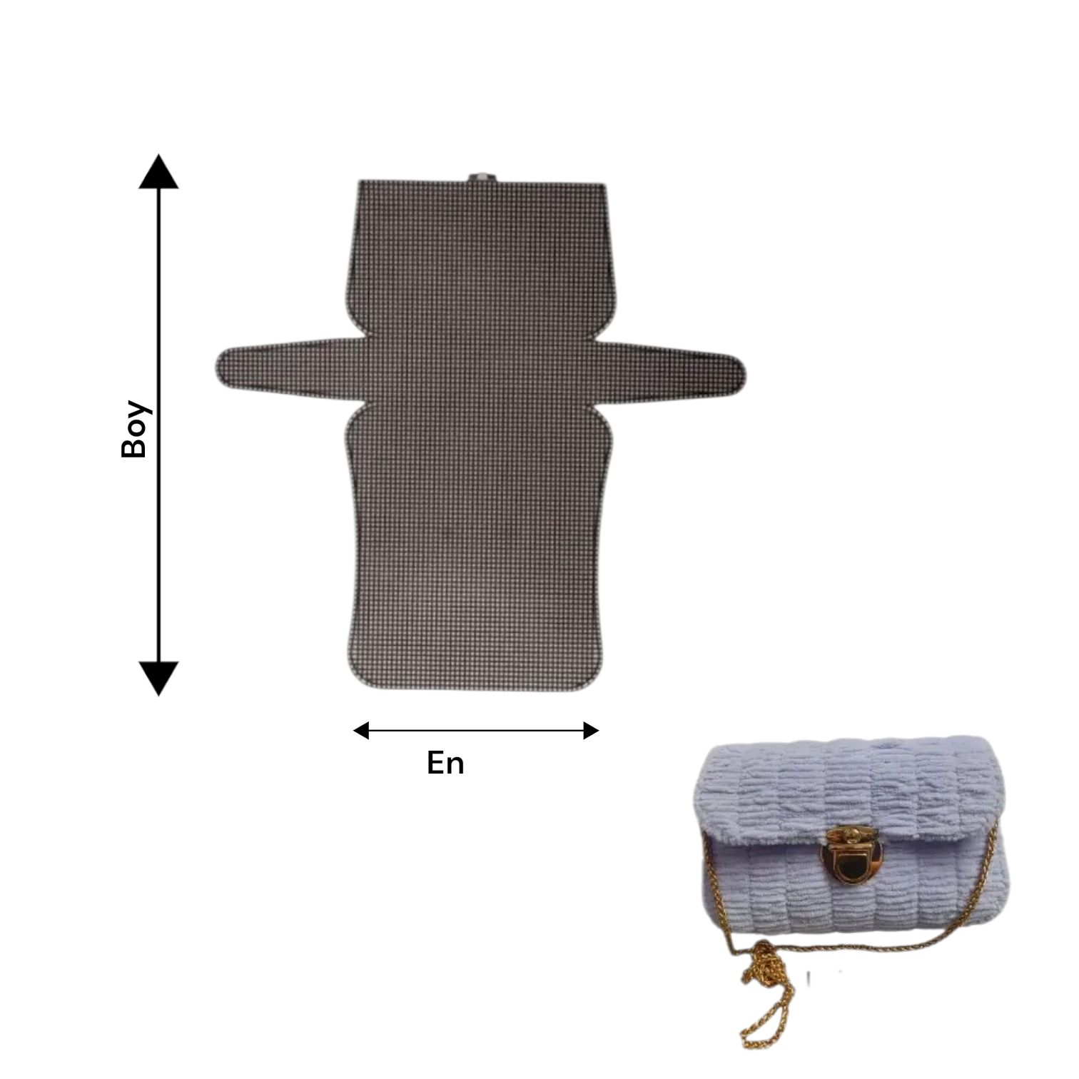 Kapaklı Çanta Kanvası (Boyu 45cm / Eni 22cm) Siyah